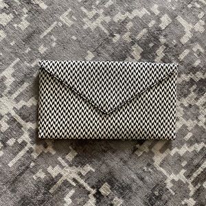 J. Crew Black&White Woven Envelop Clutch